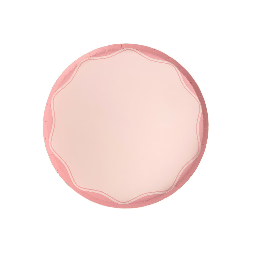 Pink Color Block Dinner Paper Plates-8ct - Etsy | Etsy (US)