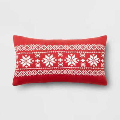 Holiday Oversized Lumbar Fair Isle Throw Pillow - Threshold™ | Target