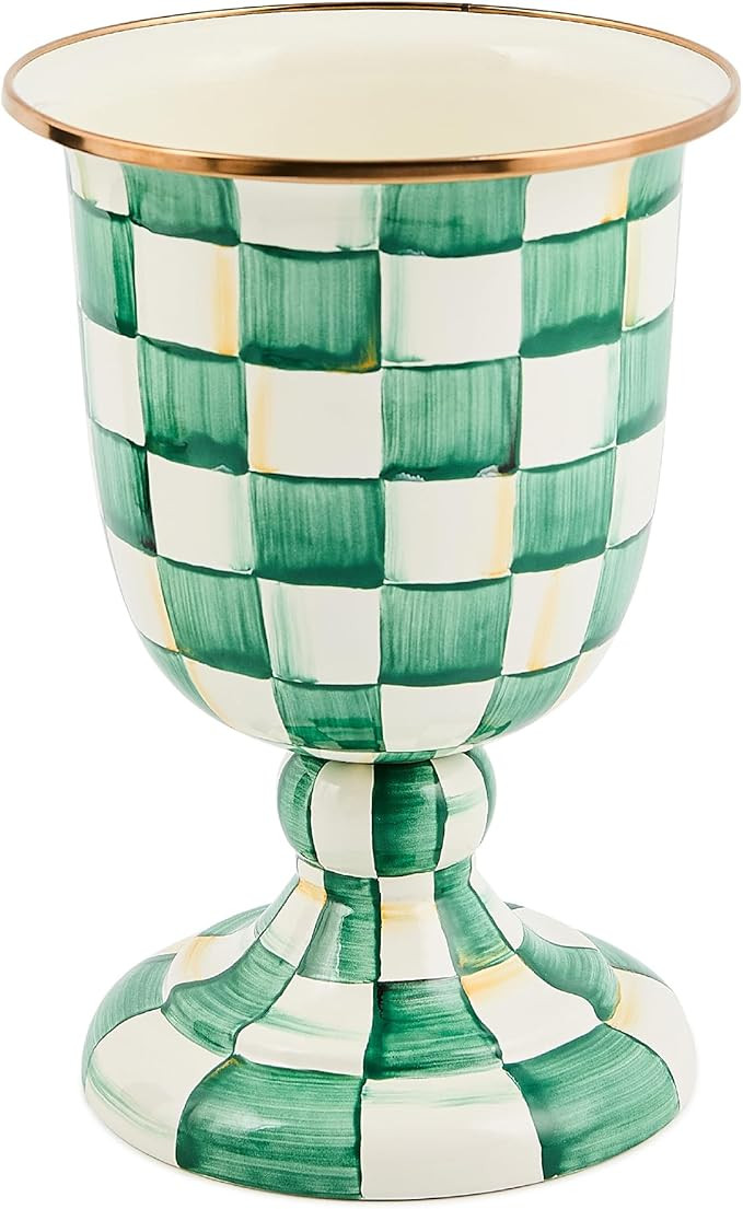 MACKENZIE-CHILDS Pedestal Vase, Decorative Centerpiece and Flower Holder, Green-and-White Emerald... | Amazon (US)