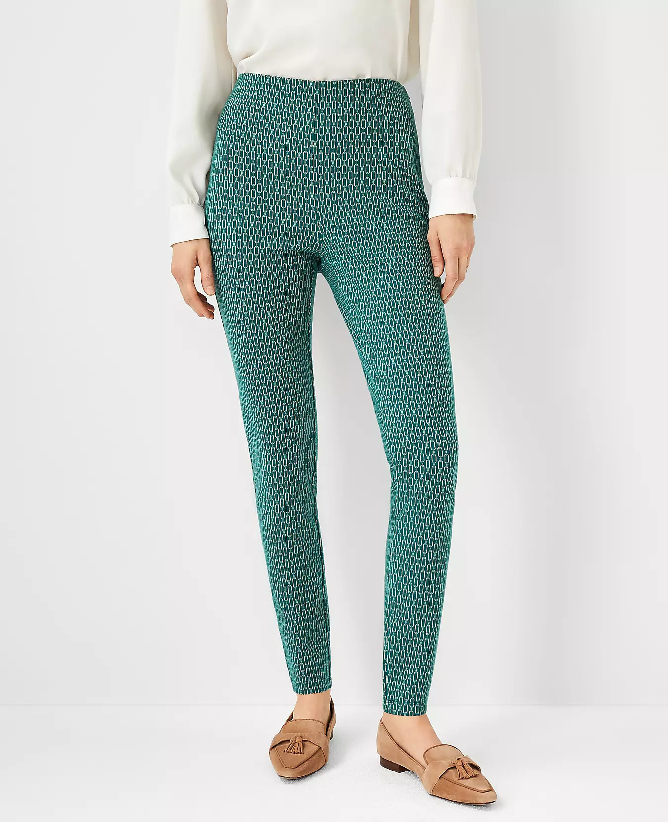 The Chain Print Side Zip Legging | Ann Taylor (US)