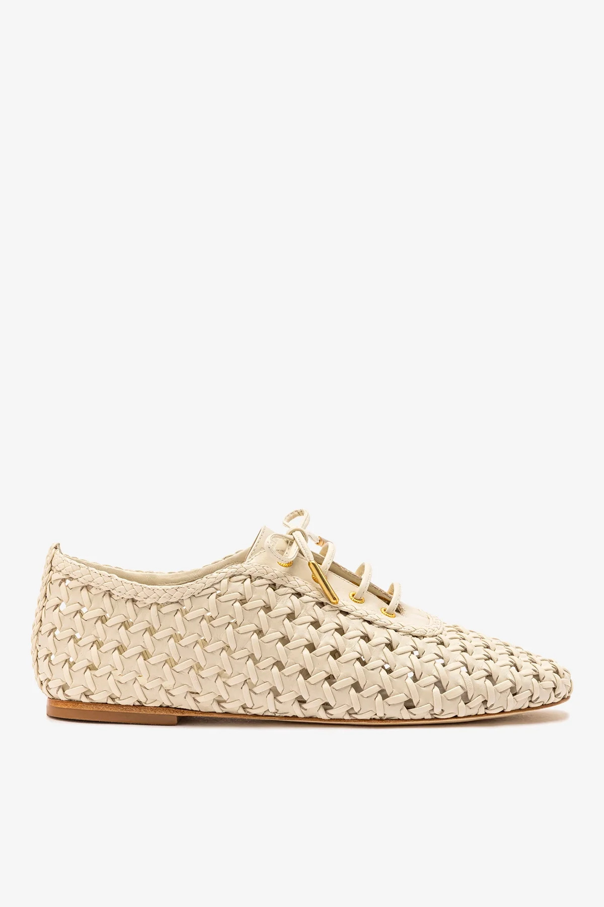 Liza Macrame Sneaker In Ivory Leather | Larroude
