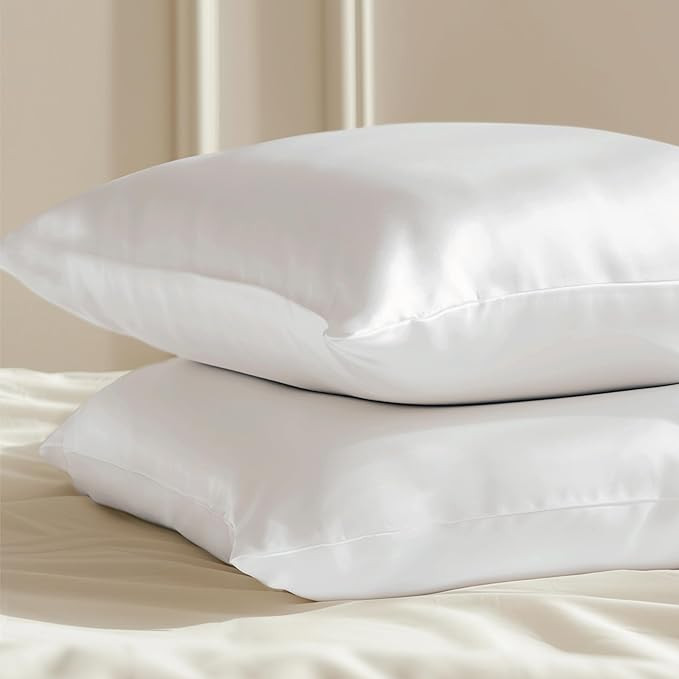 Bedsure King Size Satin Pillowcase Set of 2 - Ivory Silky Pillow Cases for Hair and Skin 20x36 In... | Amazon (US)