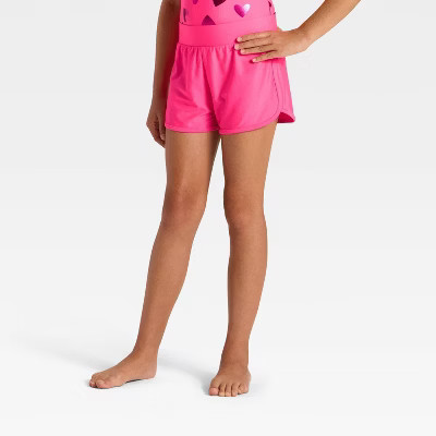 Girls' Swim Shorts Cover-Up - Cat & Jack™ Pink XS | Target