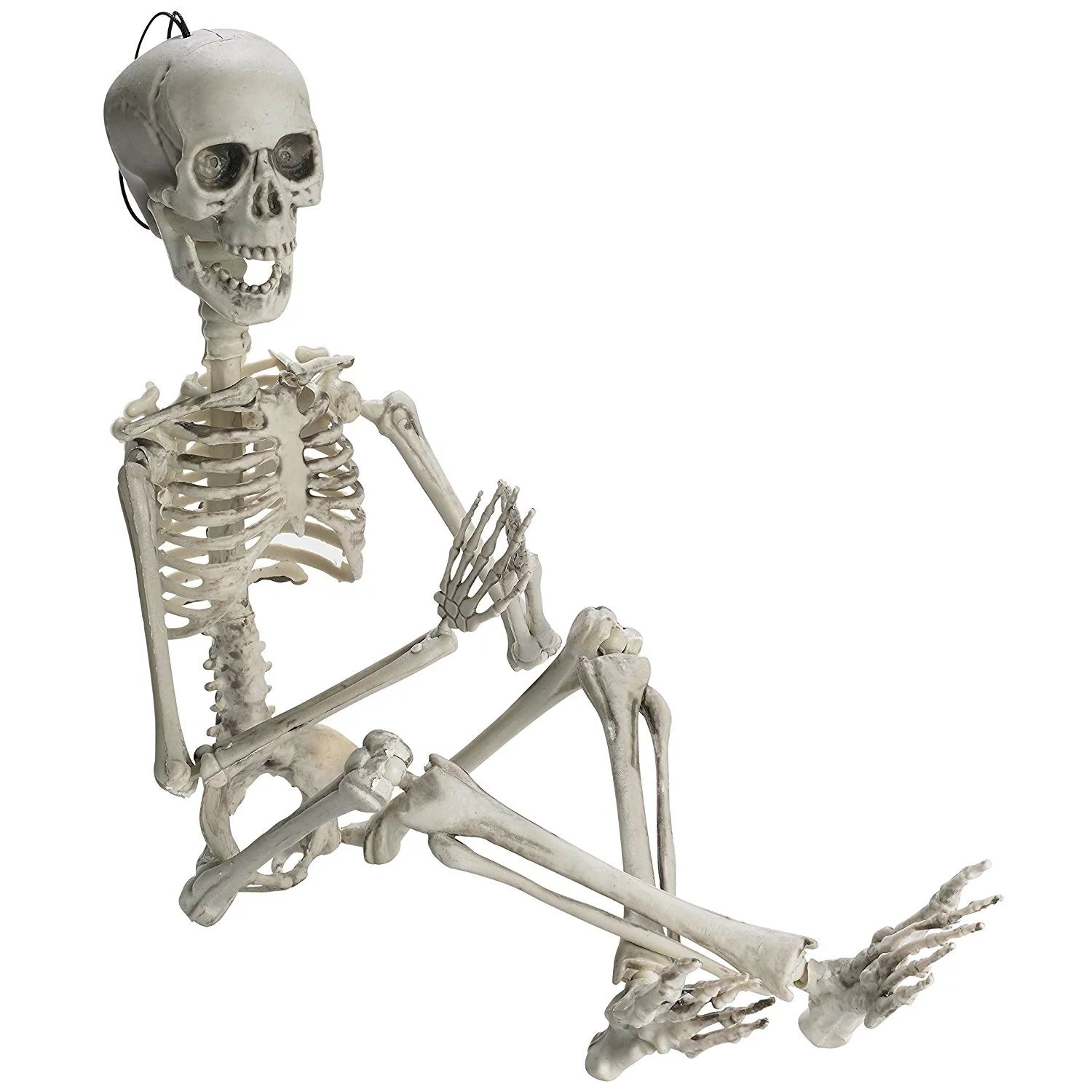 Prextex 19" Plastic Posable Skeleton Halloween Decoration | Walmart (US)
