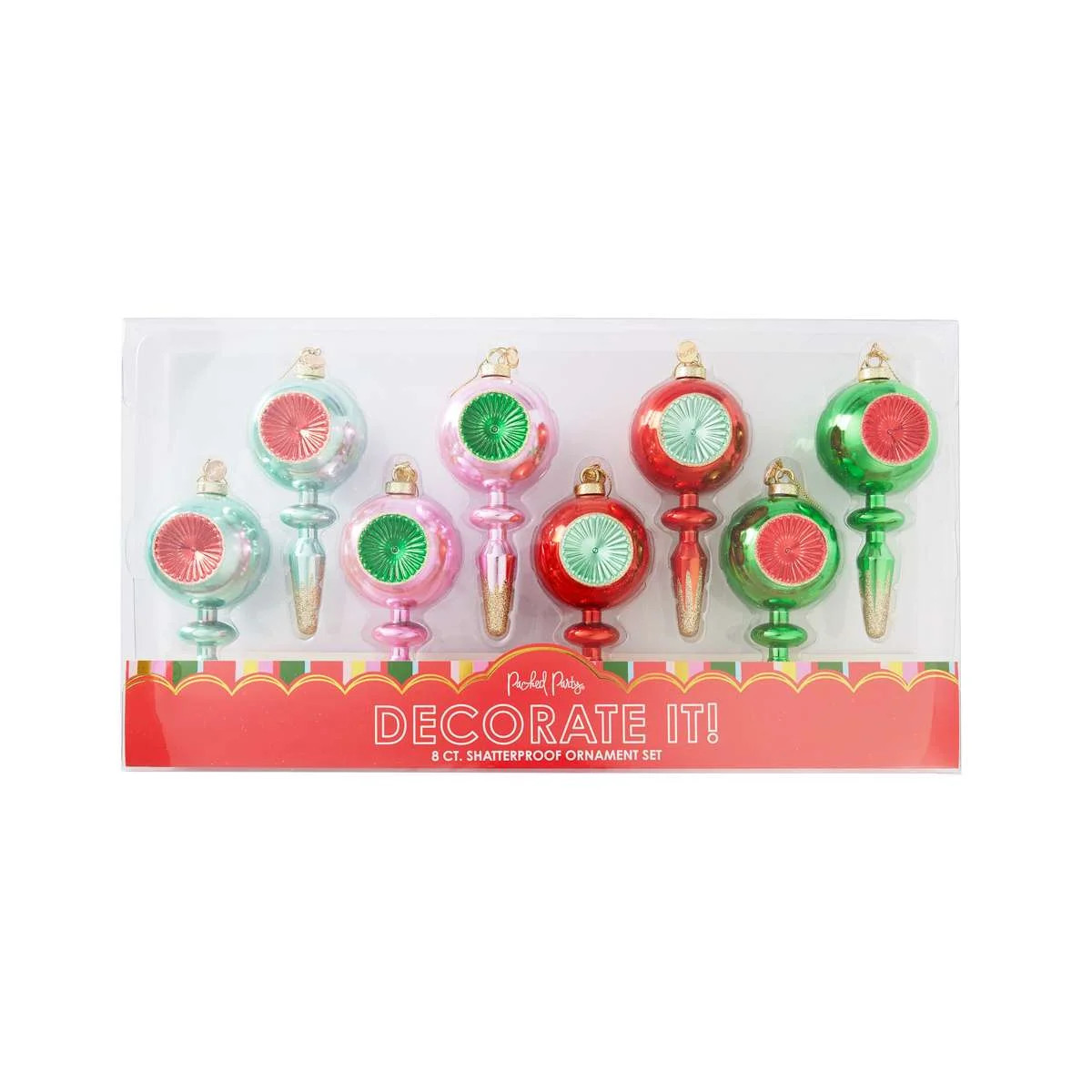 Packed Party Multi-color Traditional 5" Christmas Ornaments, 8 Counts | Walmart (US)