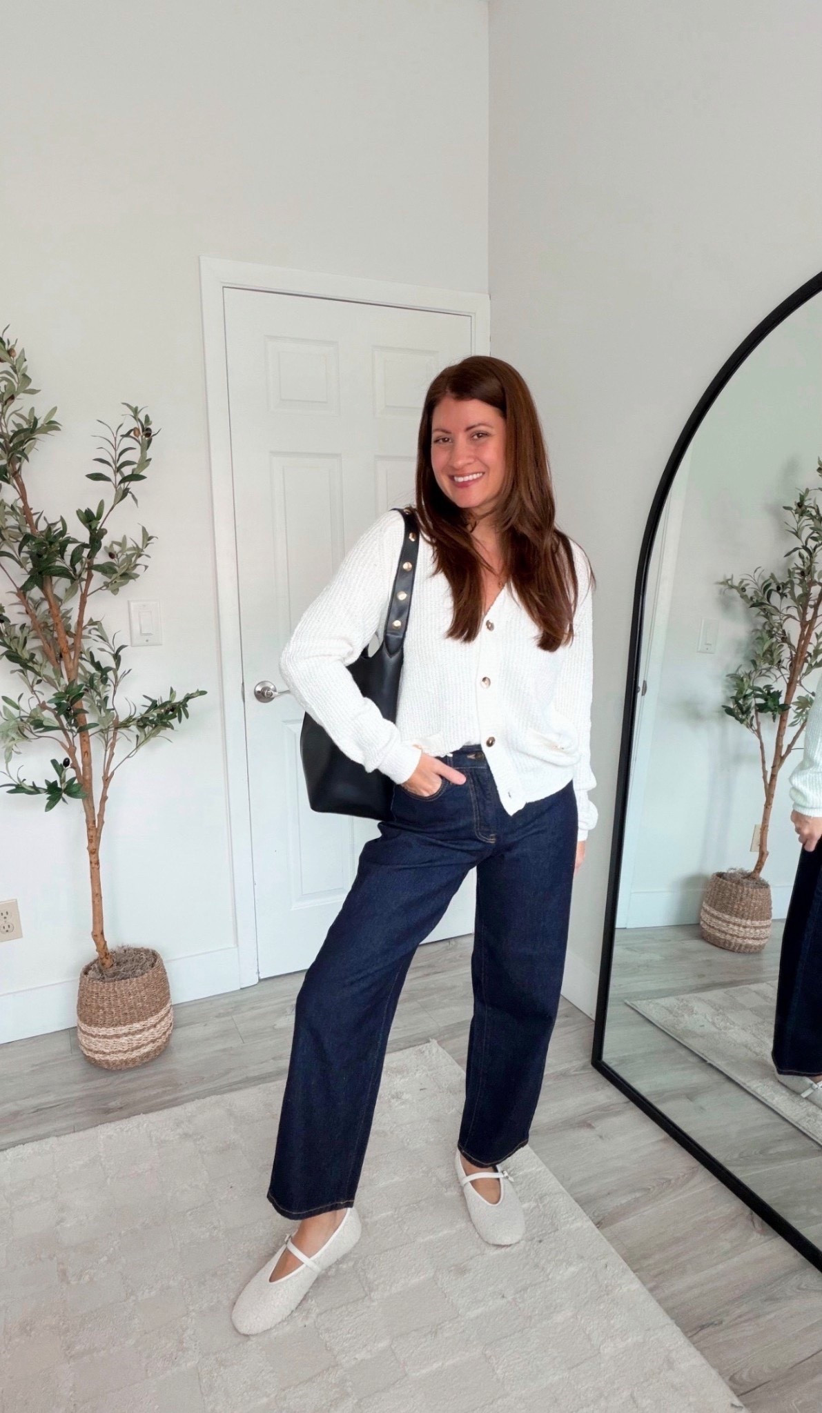 Walmart outfit inspiration! Wearing a size small in this cute and super soft cardigan! Super elevated! I’m wearing a size 0 in these chic, dark wash barrel jeans!

#LTKOver40 #LTKSeasonal #LTKHoliday