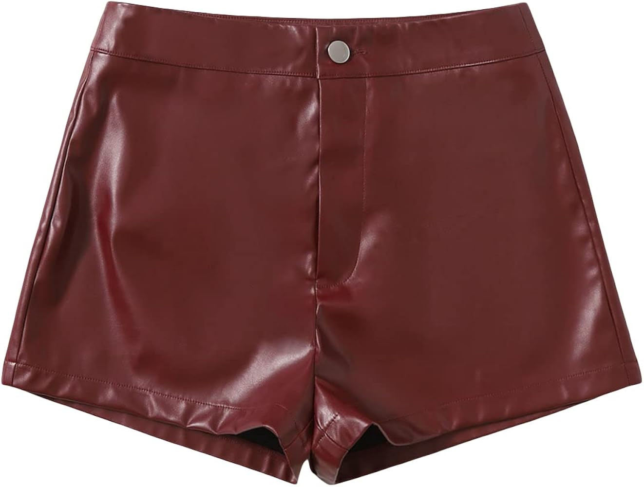 Floerns Women's PU Leather High Waisted Straight Leg Skinny Shorts | Amazon (US)