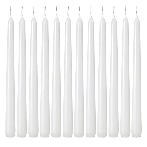 kedtui Taper Candles 10 inch (H) Dripless, Set of 36 White Unscented and Smokeless Taper Candles Long Burning, Paraffin Wax with Cotton Wicks for Burning 8 Hours Time | Amazon (US)