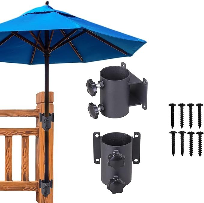 Patio Umbrella Holder Heavy-Duty Adjustable Metal Sun Umbrella Clamp Stand Umbrella Clamp Mount B... | Amazon (US)