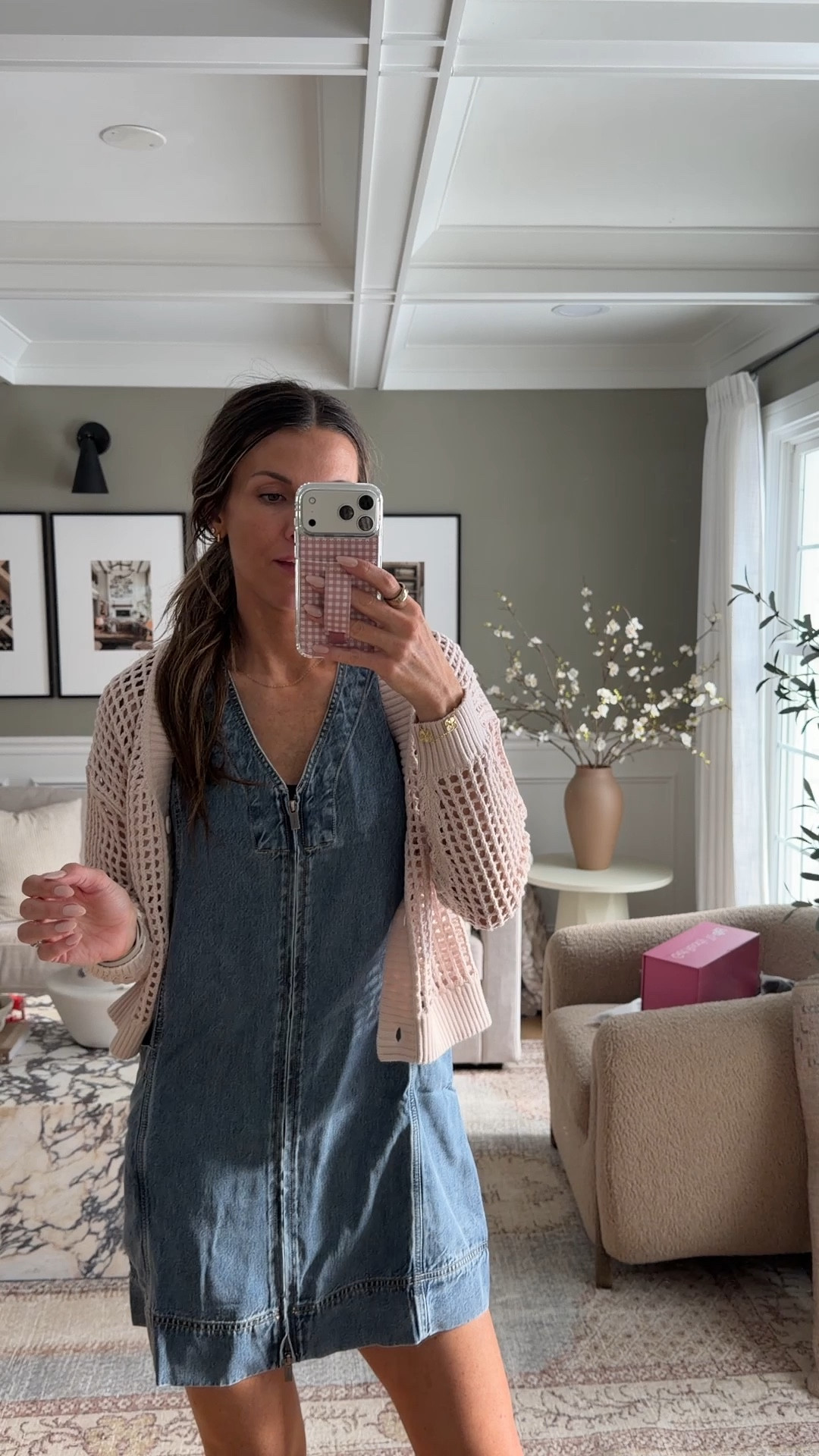 This denim mini dress is so soft and cute!! Wearing small in both pieces. 40% off everything! Code VIPONLY

#LTKTall #LTKSeasonal #LTKSaleAlert