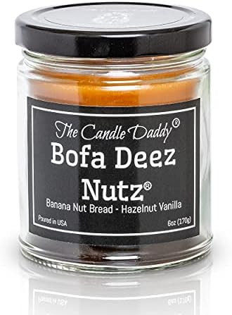 Bofa Deez Nutz- Funny- Banana Nut Bread n Hazelnut Vanilla- Scented Candle- Double Pour- 6 Ounce- 40 | Amazon (US)