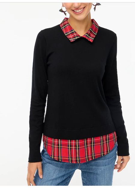 First Holiday luncheon and Im wearing this festive plaid collar top.  Gives off an allusion that I’m wearing a top underneath but it’s all in one.  Two colors to choose from and that price 👀   Also have it paired with my favorite faux leather leggings!  

#LTKstyletip #LTKSeasonal #LTKHoliday