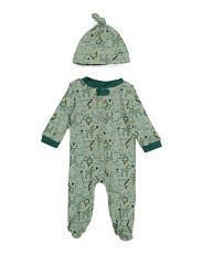Newborn Boy Footed Safari Coveralls With Hat | Marshalls
