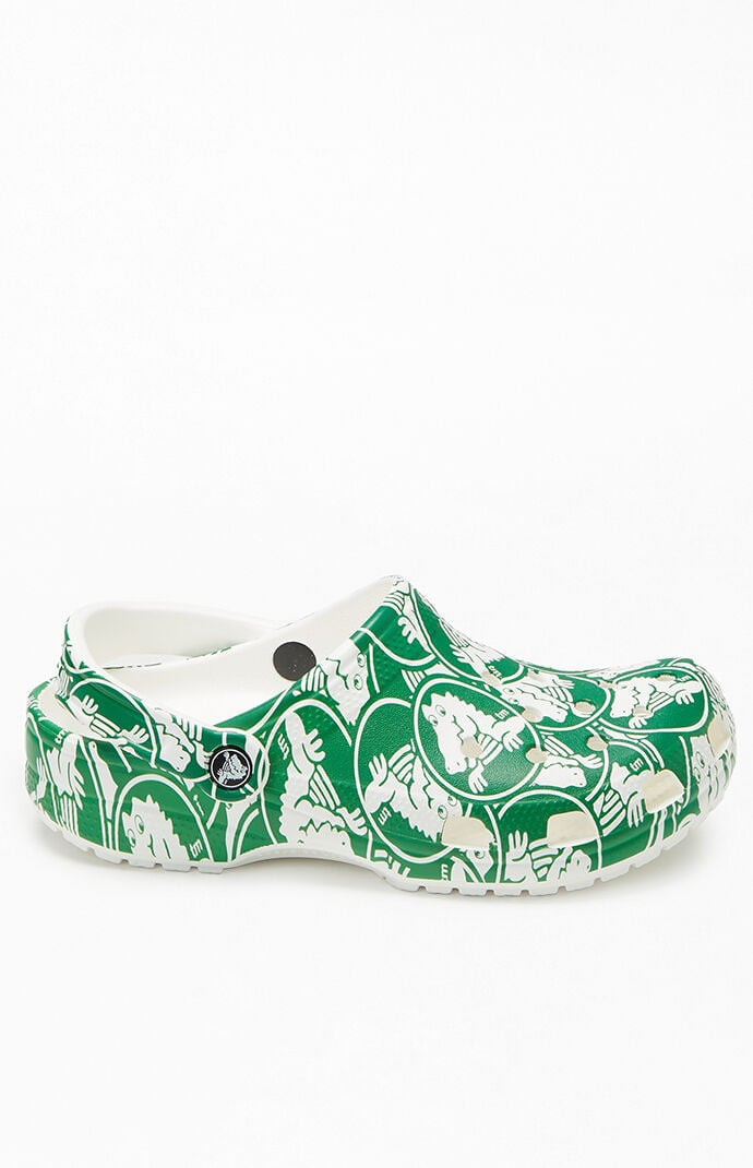 Crocs Kids Classic Duke Printed Clogs in Green - Size 6 | PacSun
