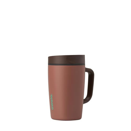 Owala SmoothSip Slider Stainless Steel Insulated Travel Mug with handle, 100% Leak Proof, For Hot and Cold Drinks, Travel Friendly with Sliding Lock Lid, 12oz, BPA Free, Leak Proof, Cozy Cocoa | Amazon (US)