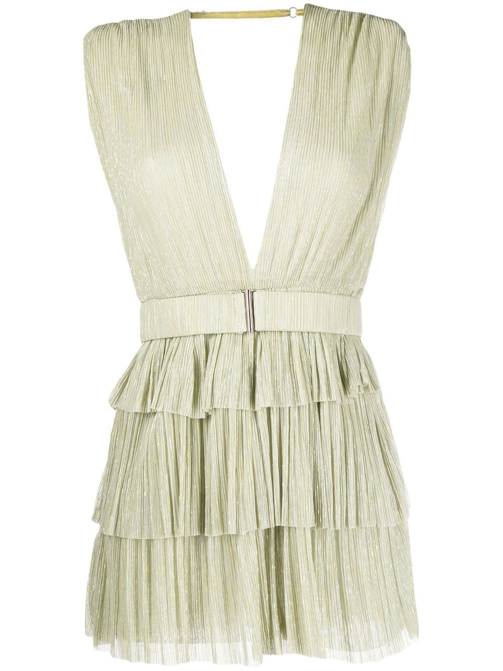 Sabina Musayev V-neck Pleated Mini Dress - Farfetch | Farfetch Global