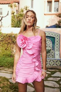 Ruched Rosette Ruffle Mini Dress | Forever 21 (US)