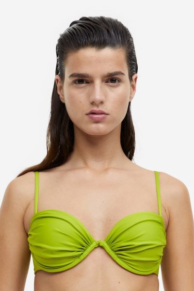 Padded Bikini Top - Lime green - Ladies | H&M US | H&M (US + CA)