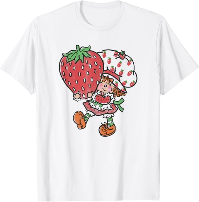 Strawberry Shortcake Mighty Cute Vintage Strawberry Sketch T-Shirt | Amazon (US)