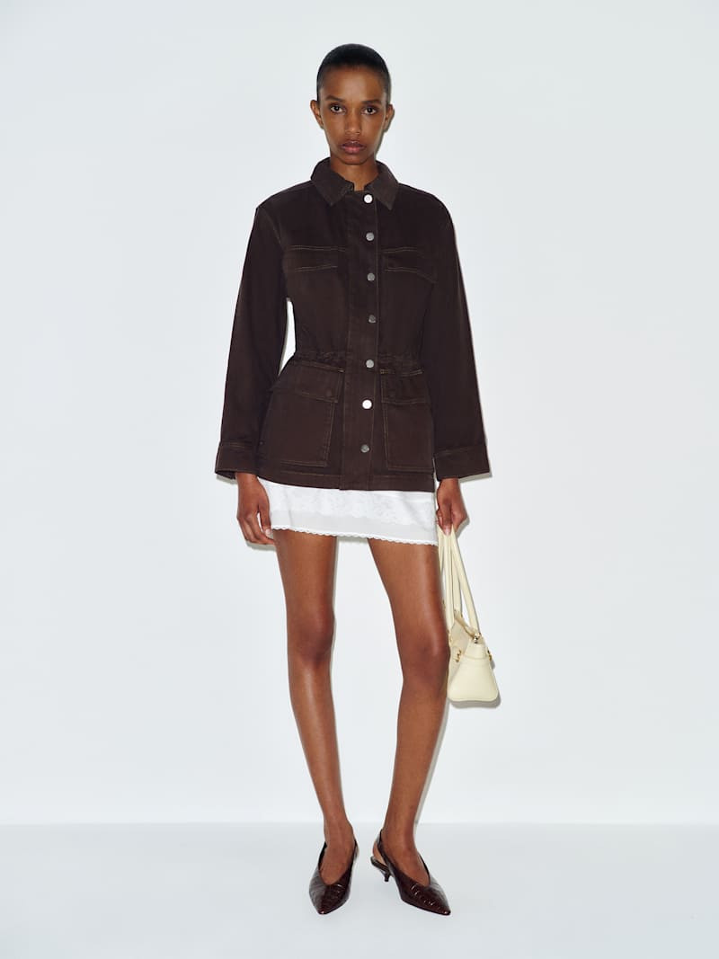 Reformation Alex Cinched Denim Jacket Ivory Medium | Reformation (Global)