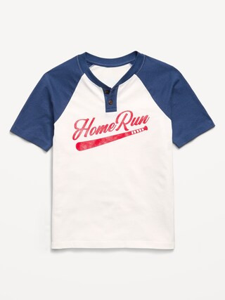Softest Short-Sleeve Graphic Henley T-Shirt for Boys | Old Navy (US)