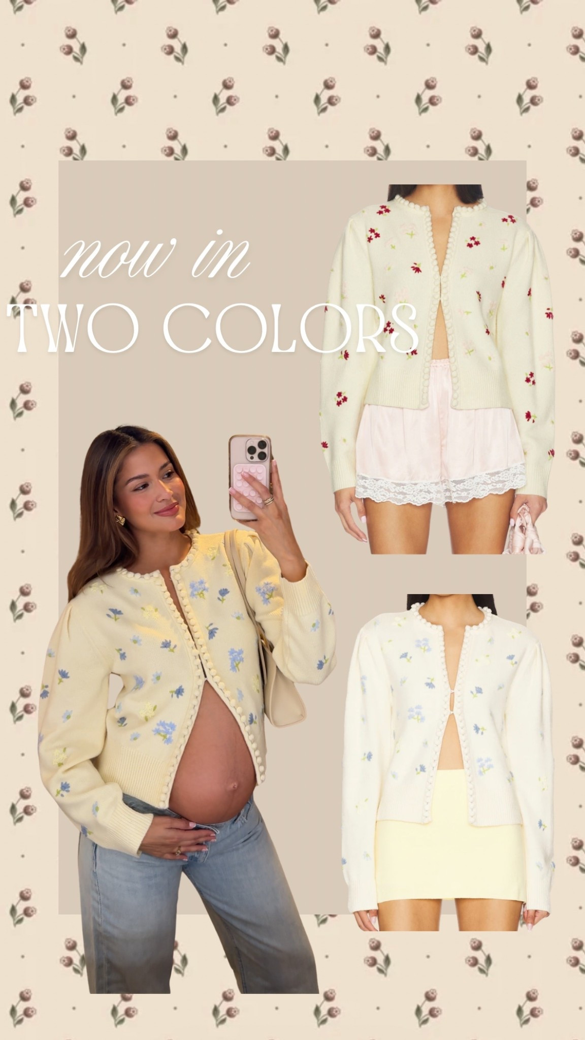 This cardi that you all loved now comes in a cream color with red flowers 🤩