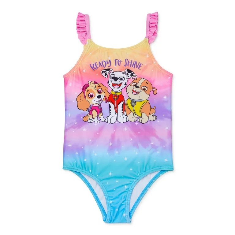Paw Patrol Toddler Girls One-Piece Swimsuit with UPF 50+, Sizes 2T-4T - Walmart.com | Walmart (US)