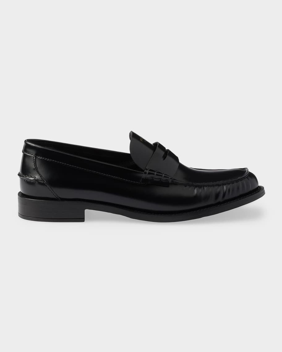 Prada Brushed Leather Loafers | Neiman Marcus