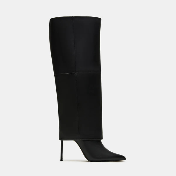 SMITH-W WIDE CALF BLACK LEATHER | Steve Madden (Canada)