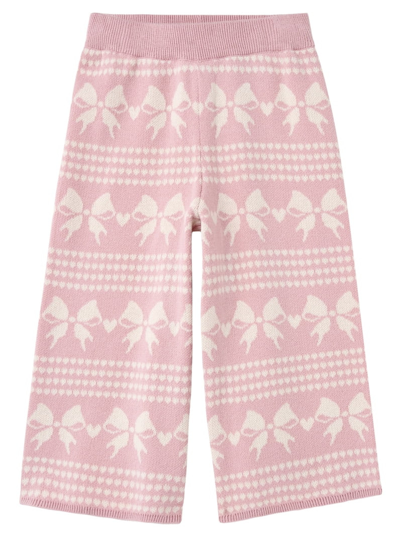 Modern Moments by Gerber Toddler Girl Jacquard Sweater and Wide Leg Pant Set, 2-Piece, Sizes 12 M... | Walmart (US)