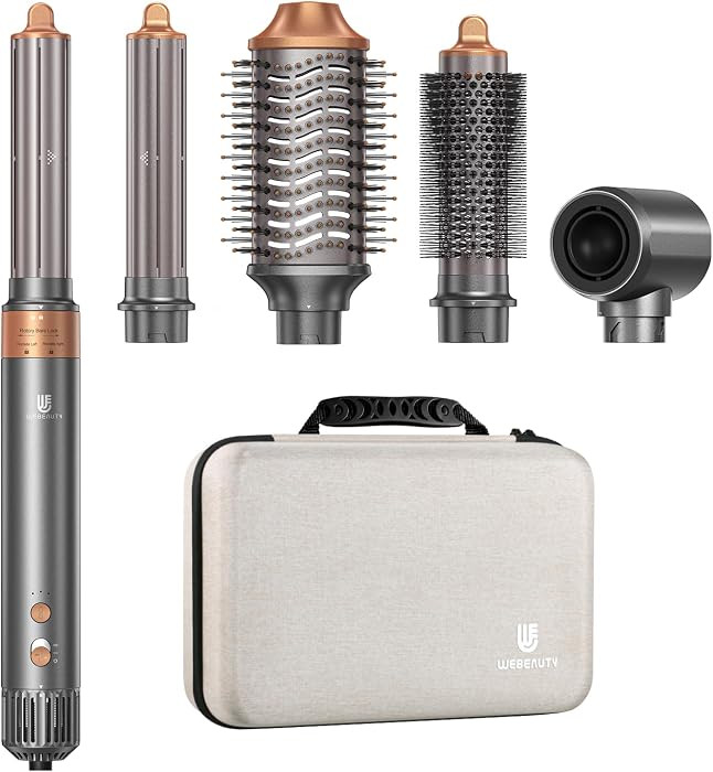 Hot Air Brush Hair Styler, 5 in 1 Hair Dryer Brush Auto Wrap Curlers Frizz-Free Styling Tool for ... | Amazon (US)