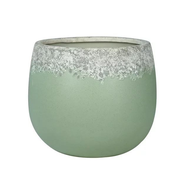 Better Homes & Gardens 12" x 12" x 10" Barbarry Green Ceramic Reactive Planter by Dave & Jenny Ma... | Walmart (US)