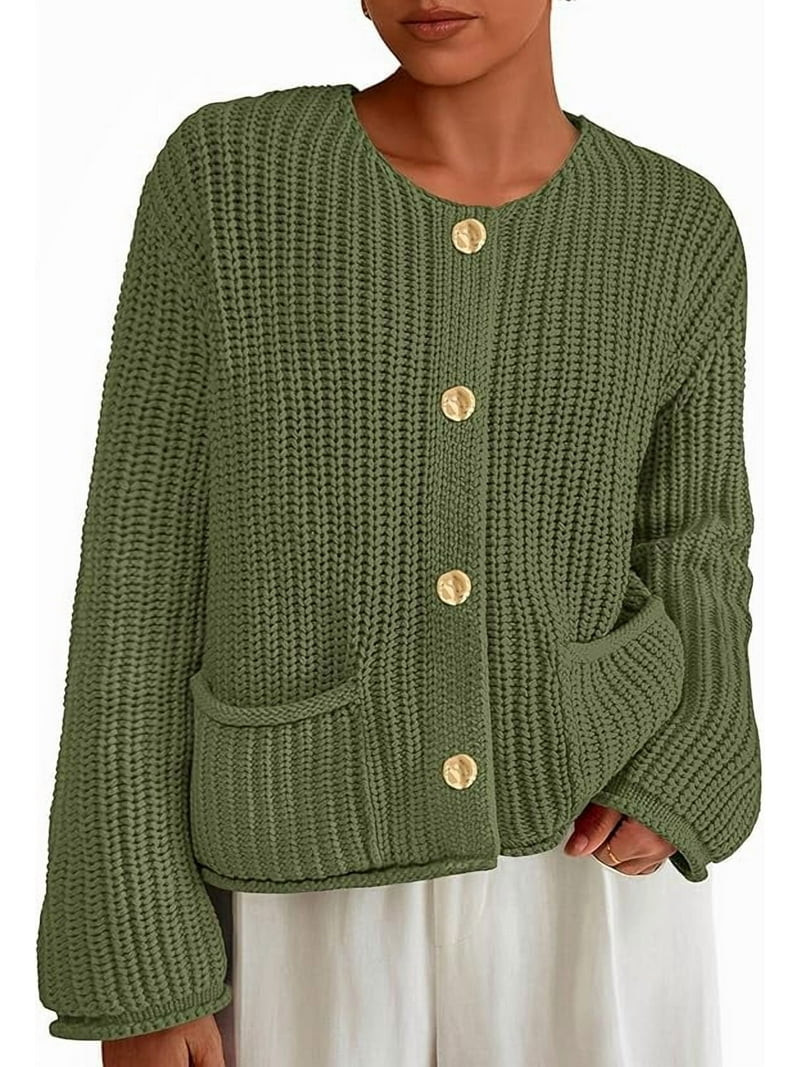 PRETTYGARDEN Cardigan Sweaters for Women Trendy Oversized Knit Chunky Button Cardigans Fall Winte... | Walmart (US)