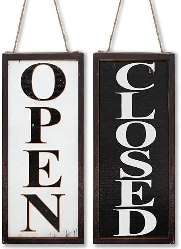 Reversible Open Closed Sign for Business – Durable Wood with Vintage Design - Ideal for Coffee ... | Amazon (US)