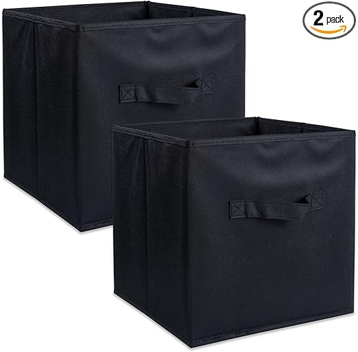 DII Non Woven Fabric Storage Bin Collection Collapsible Organizer Cube, Small Set, 11x11x11", Bla... | Amazon (US)