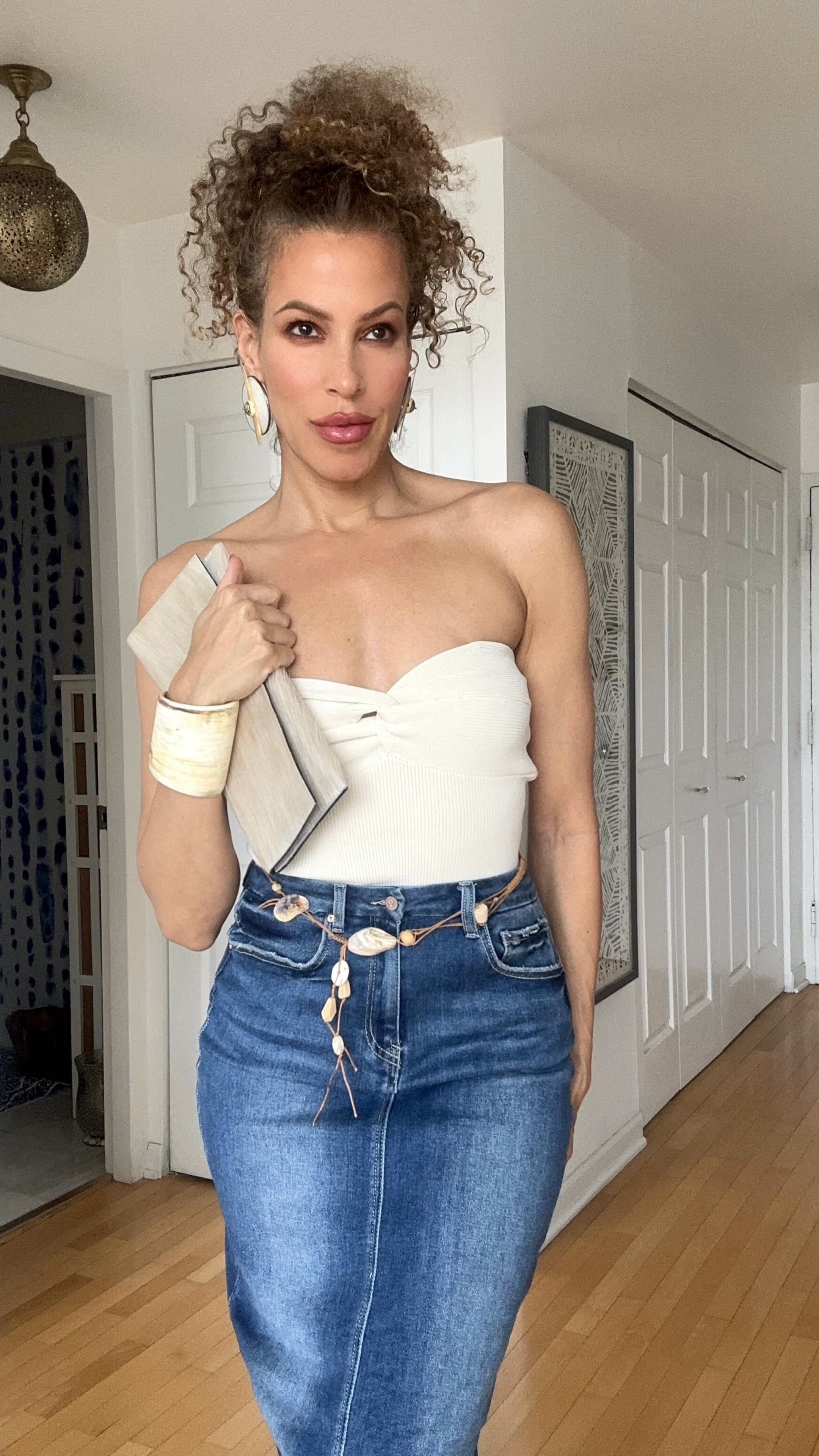 Such an easy outfit to reinvent.  Swap out the underpinning and accessories.  Done! 