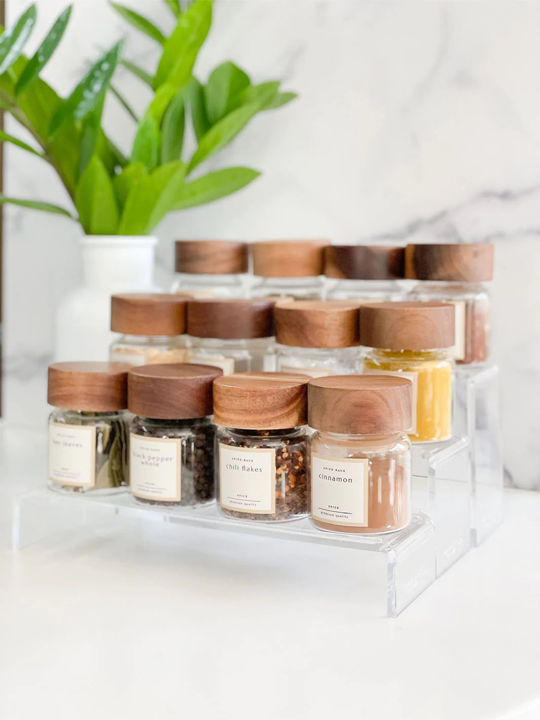 MARRAKECH Artisan Acacia Spice Jars - Signature FreshCap™️ Lids | Mayfair & Co. (US)