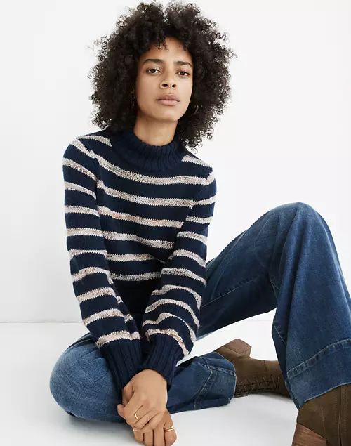 Striped Metcalf Mockneck Sweater | Madewell