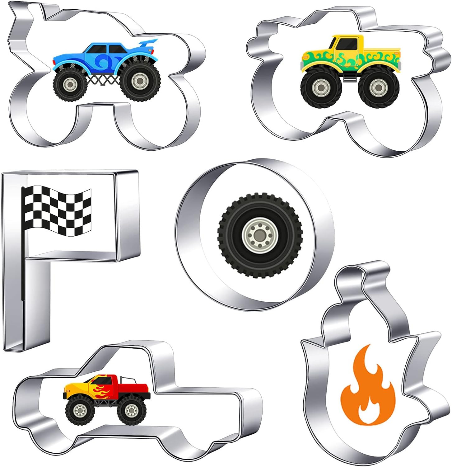 6 Pieces Truck Cookie Cutters Truck Party Favors Vintage Cookie Cutter Truck Metal Cookie Mould K... | Amazon (US)