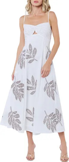 CIEBON Bianca Embroidered Midi Sundress | Nordstrom | Nordstrom