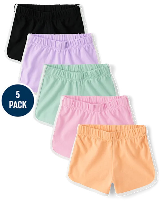 Toddler Girls Contrast Dolphin Shorts 5-Pack - pink | The Children's Place