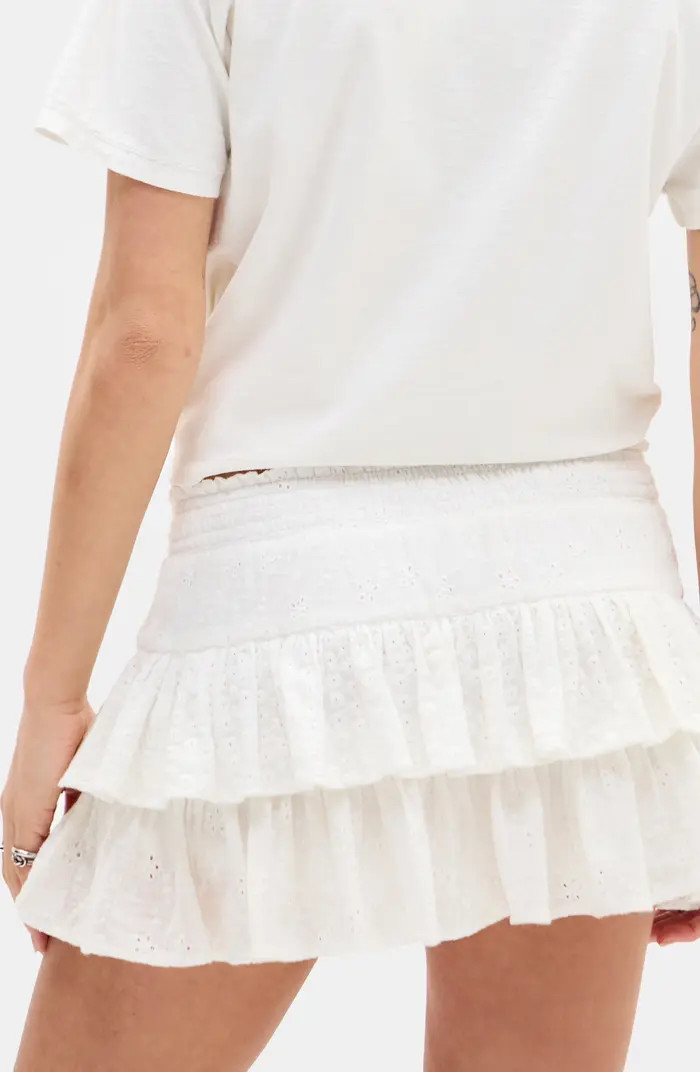 Tilly Tiered Eyelet Cotton Miniskirt | Nordstrom