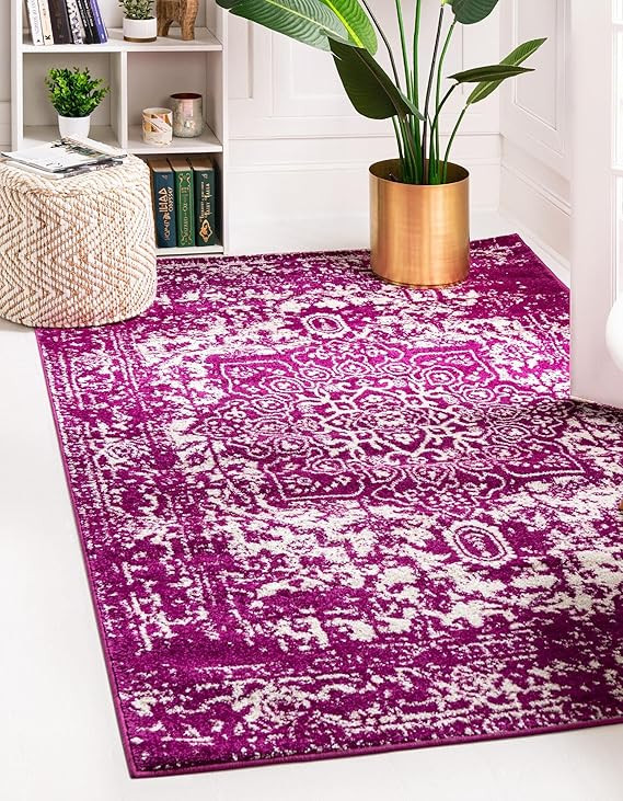 Rugs.com Arlington Collection Rug – 10' x 14' Purple Medium-Pile Rug Perfect for Living Rooms, ... | Amazon (US)