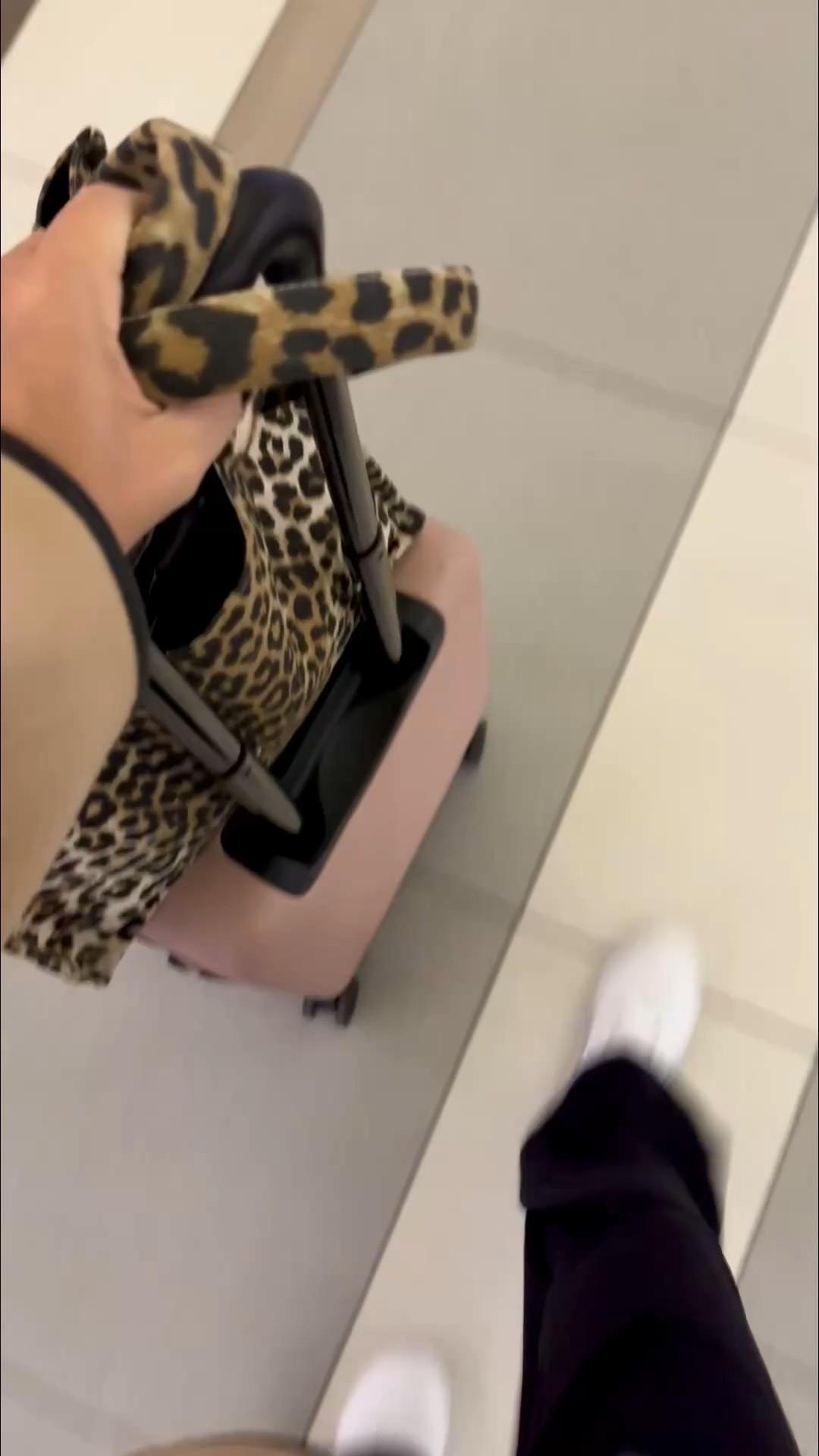 Travel outfit! 
I always wear these pants when flying, they are stretchy and so comfortable but look elevated. I’m 5’ 7” size 4ish wearing my usual size S in the 31.5” inseam. I have black and brown.
Sneakers are super comfortable and fit tts.
Also linked my carry on suitcase, leopard tote bag, the merino tee and cardigan you can’t see and my wool and cashmere jacket (code CBSTYLED for 15% off)
 

#LTKTravel #LTKTall #LTKootd