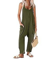 Ekouaer Womens Jumpsuit Sleeveless Casual Summer Overalls Jumpers Spaghetti Strap Baggy Long Pant... | Amazon (US)
