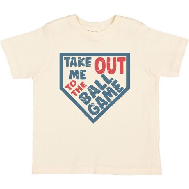 Take Me Out To The Ball Game Short Sleeve T-Shirt, Natural | Maisonette