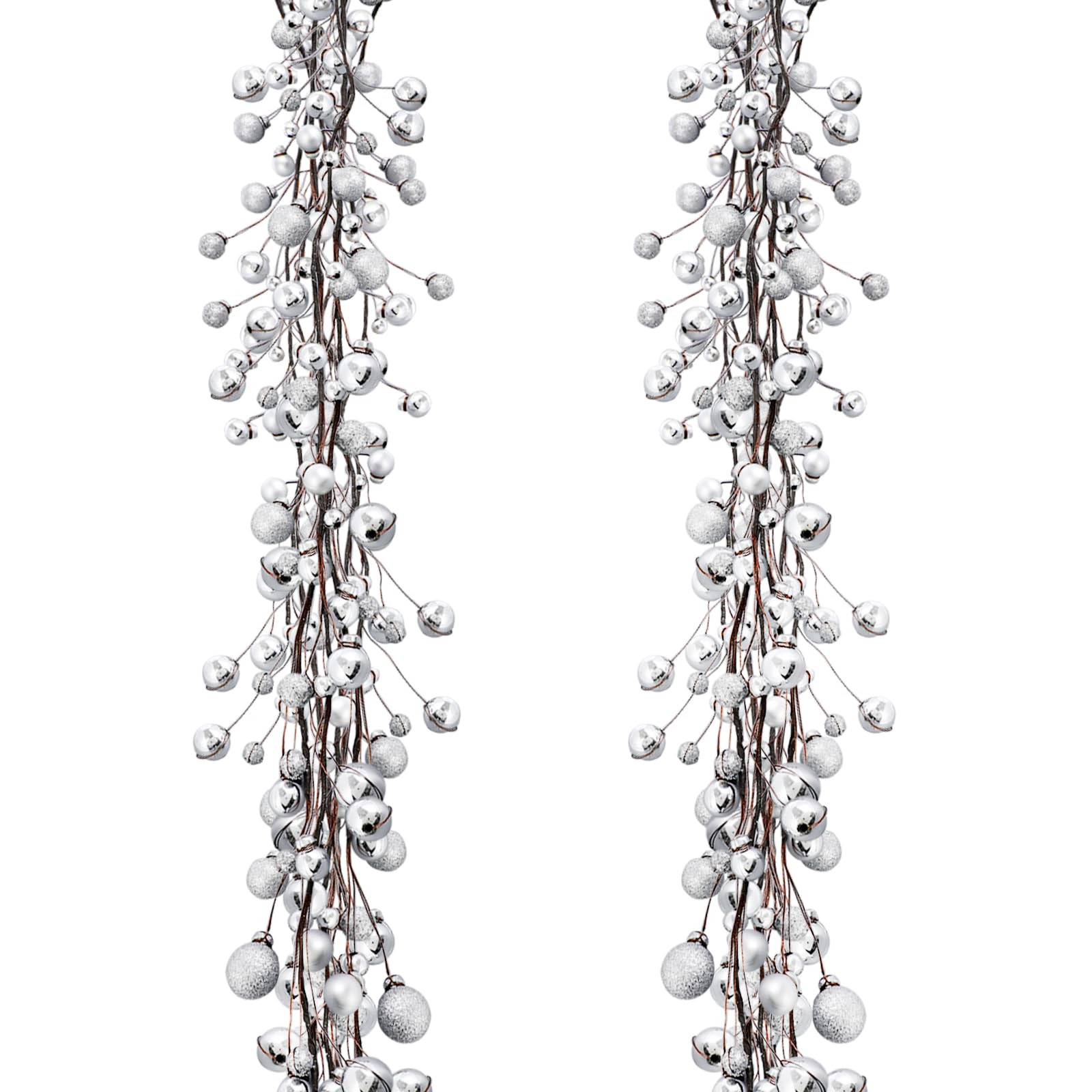 WILLBOND 9 ft Silver Assorted Christmas Ball Garland Ball Ornaments Hanging Baubles Ornament for ... | Amazon (US)