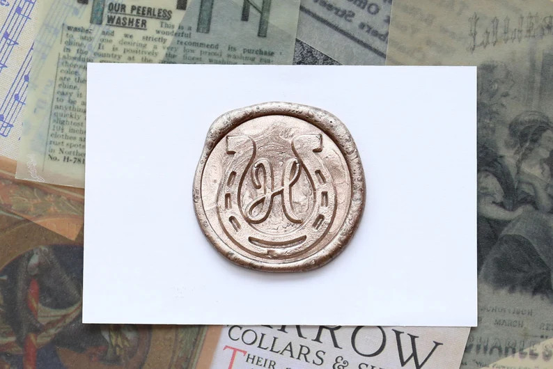 Custom Horseshoe Wax seal stamp with initial ,Personalized wedding wax seal stamp ,Wax stamp kit,... | Etsy (Global)