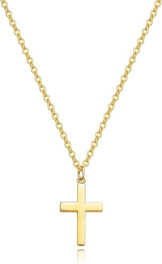 Moodear Cross Necklace for Women - Dainty 14K Gold Plated/Sterling Silver/Rose Gold Layered Cross... | Amazon (US)
