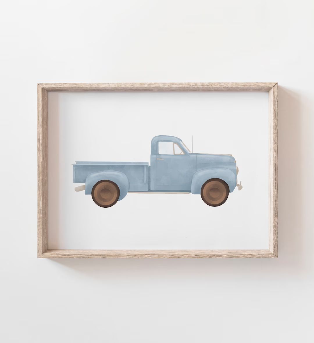 Vintage Truck Print, Printable Pickup Truck Wall Art, Travel Wall Art, Travel Nursery Decor, Boys... | Etsy (US)
